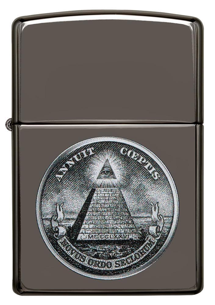 Zippo 49395 150 Dollar Design Black Ice Windproof Lighter, Classic Model, Black - OUTBACK