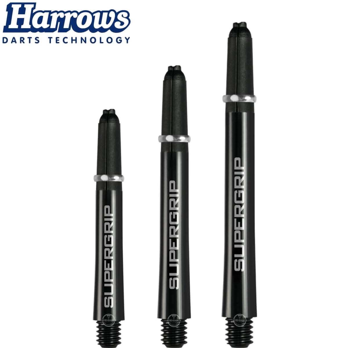 Harrows, Supergrip Nylon Dart Shafts 18 Grams, Black - Athletix.ae