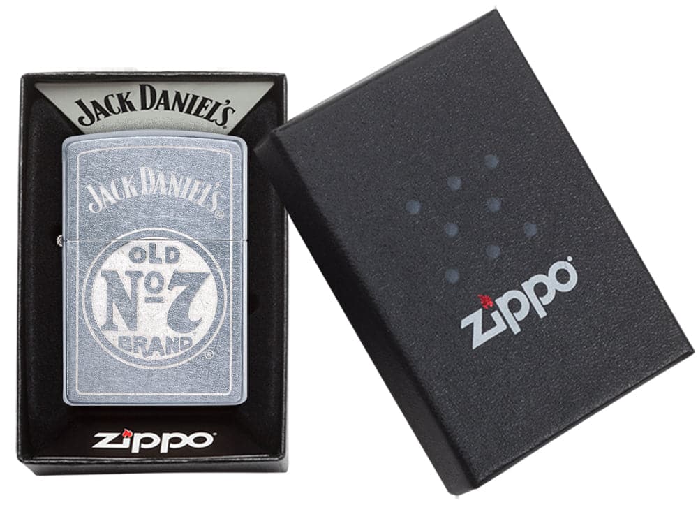 Zippo 29757 Jack Daniel'S Street Chrome Windproof Lighter, Classic Model, Silver - OUTBACK