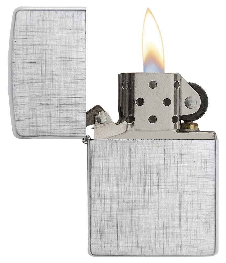 Zippo 28181 Classic Linen Weave Chrome Windproof Lighter, Classic Model, Silver - OUTBACK