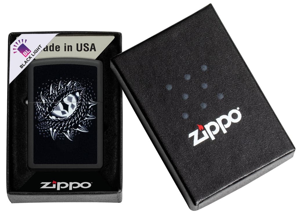 Zippo 48608 218 Dragon Eye Design Black Matte Windproof Lighter - OUTBACK