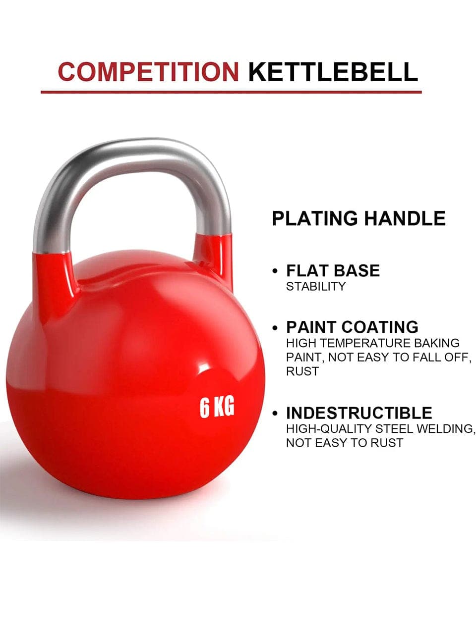 PRSAE Kettlebell 1441 Fitness Cast Iron Competition Kettlebell 4 Kg to 28 Kg