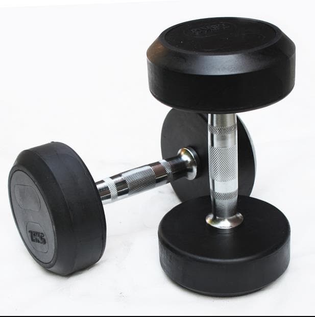 MF Round Rubber Dumbbells, 2.5 Kg to 50 Kg, Sold as Pairs - Athletix.ae
