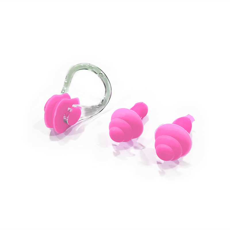 DS Swim Silicone Soft Ear Plugs & Nose Clip - Pink - Athletix.ae