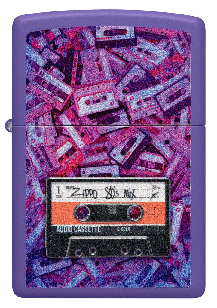 Zippo 48521 237 Cassette Tape Design Purple Matte Windproof Lighter - OUTBACK