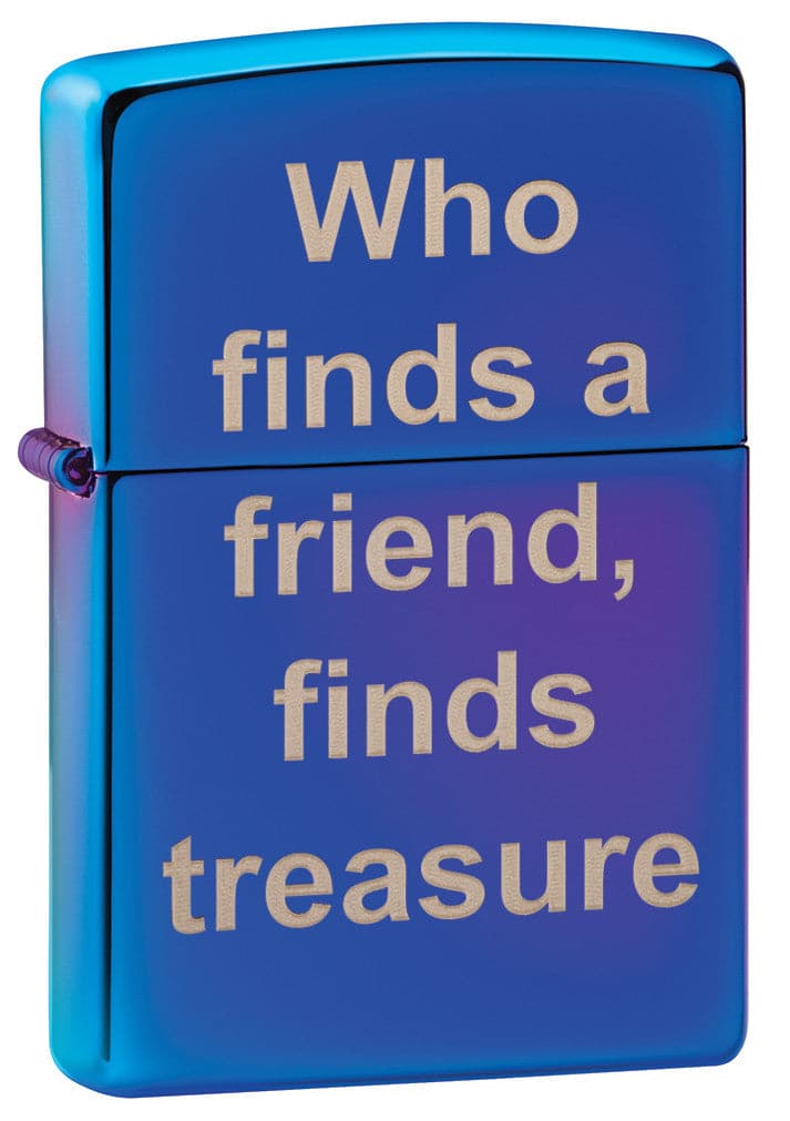 Zippo MP402949 29899 Friend Treasure Design Windproof Lighter, Middle East Model, Blue - OUTBACK