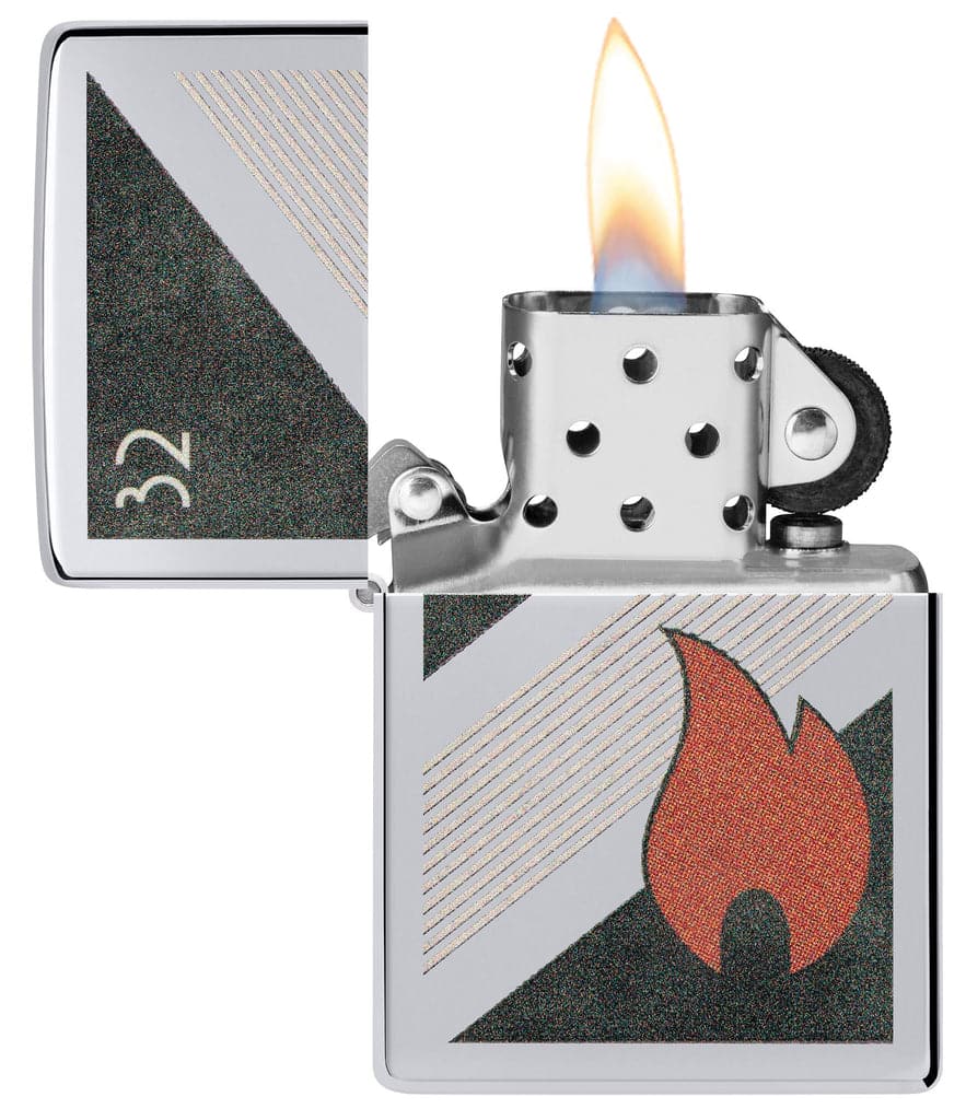 Zippo 48623 260.25 Zippo 32 Flame Design Vintage High Polish Chrome Windproof Lighter - OUTBACK