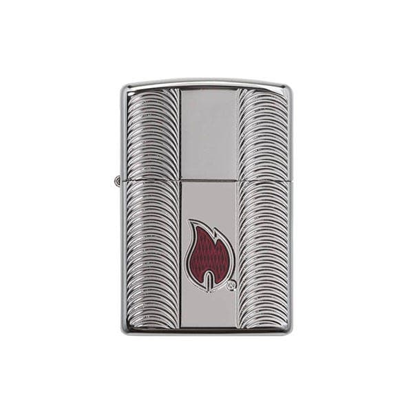 Zippo AE400570 167 Armor Flame High Polish Chrome Windproof Lighter, Armor Model, Silver - OUTBACK