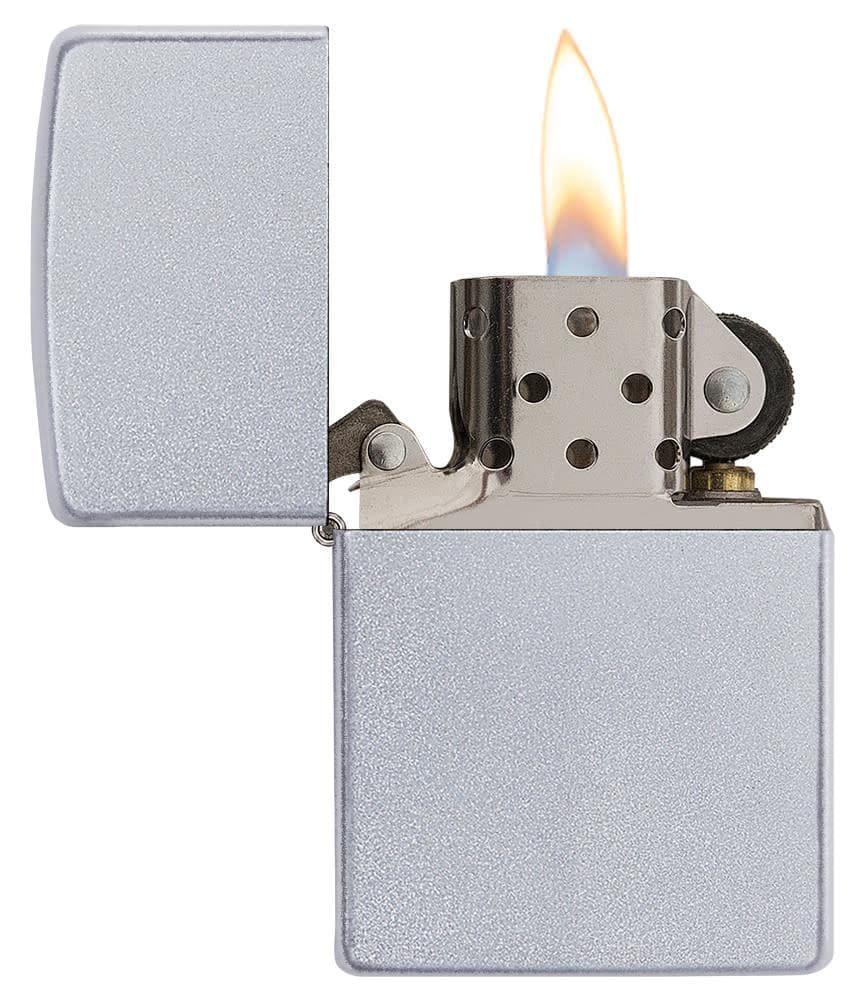 Zippo 205 Classic Satin Chrome Windproof Lighter, Classic Model, Silver - OUTBACK