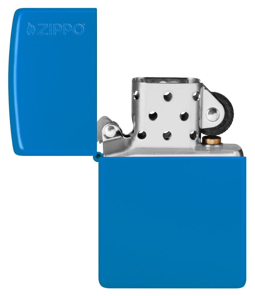 Zippo 48628ZL Sky Blue Matte Zippo Logo Classic Windproof Lighter - OUTBACK