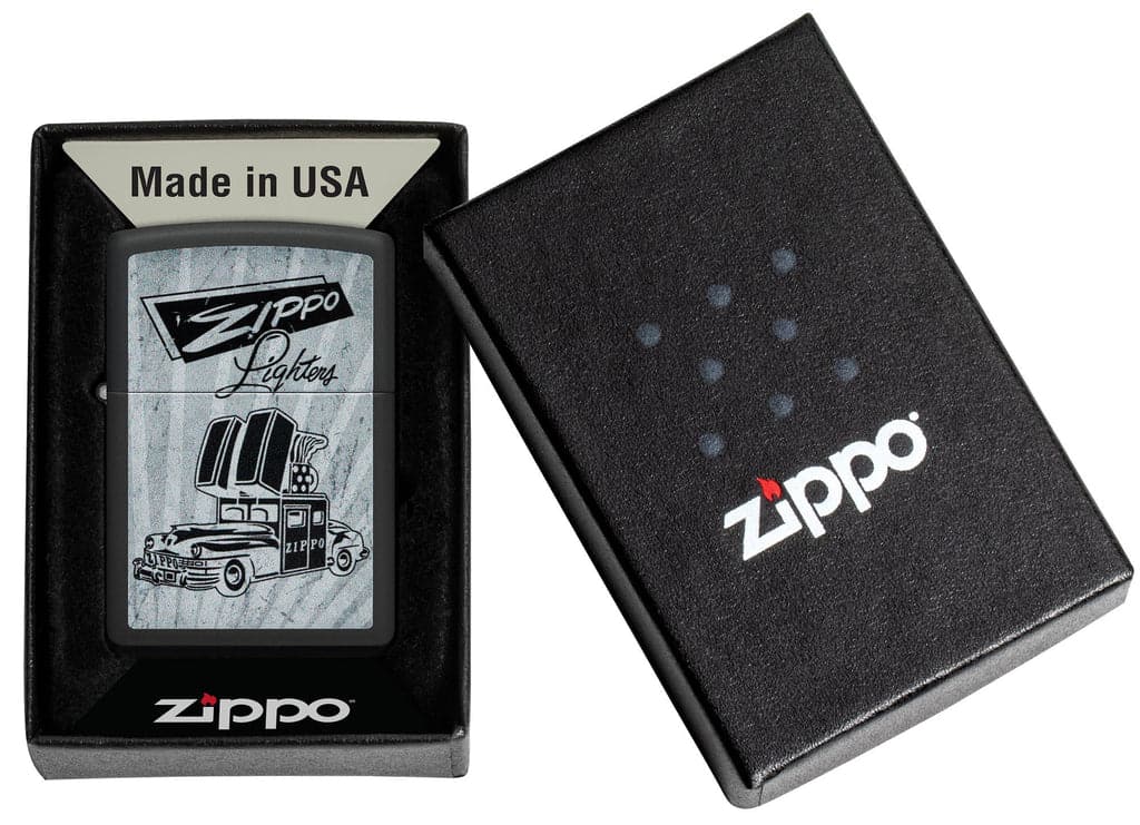 Zippo 48572 218 Zippo Car Design Black Matte Windproof Lighter - OUTBACK