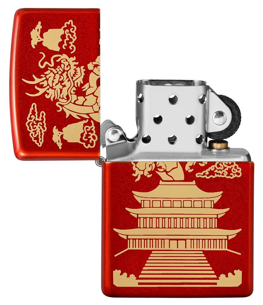 Zippo 49517 49475 Eastern Design Dragon Design Metallic Red Windproof Lighter - OUTBACK