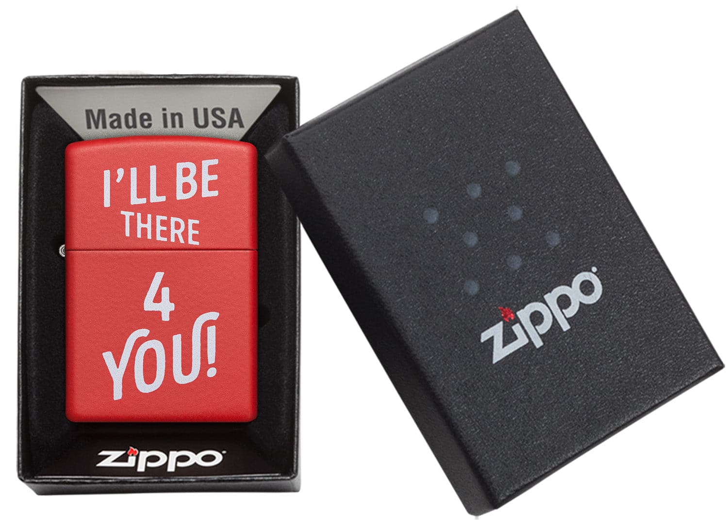 Zippo CI412232 233 I'll Be There for You Design Red Matte Windproof Lighter, Middle East Model, Red - OUTBACK