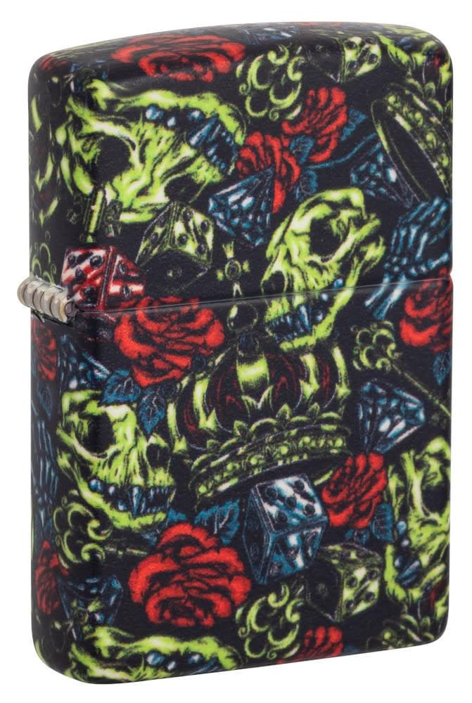 Zippo 49696 49193 Skull Crown Glow In The Dark 540 Color Windproof Lighter - OUTBACK