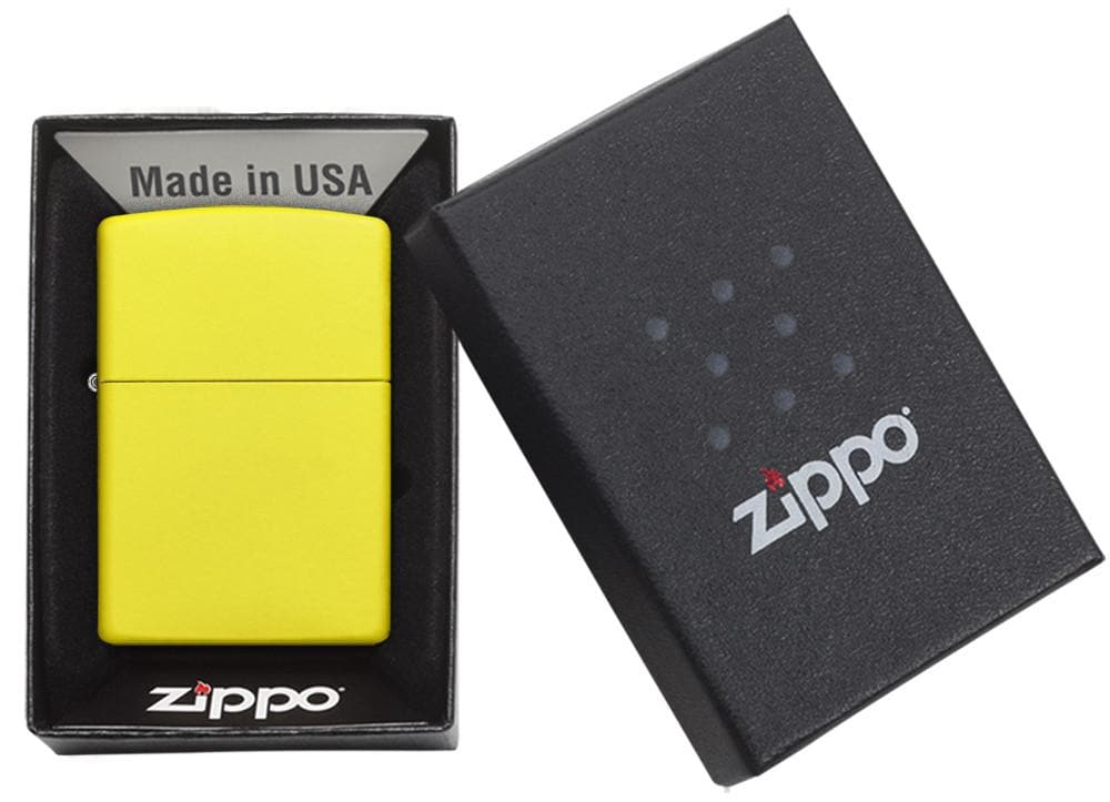 Zippo 24839 Classic Lemon Yellow Windproof Lighter, Classic Model, Yellow - OUTBACK