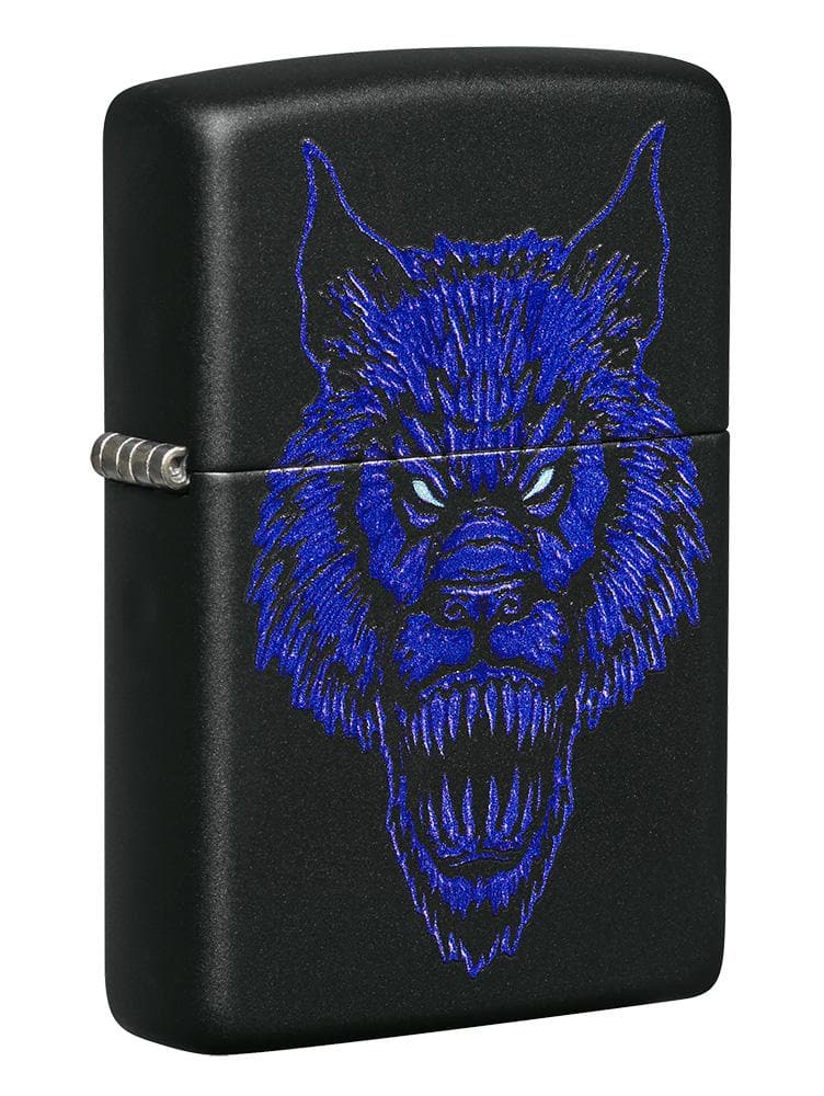 Zippo 49414 218 Werewolf Design Black Matte Windproof Lighter, Classic Model, Black - OUTBACK