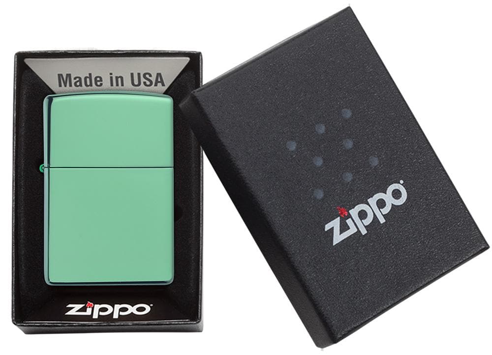 Zippo 28129 Classic High Polish Green Windproof Lighter, Classic Model, Green - OUTBACK