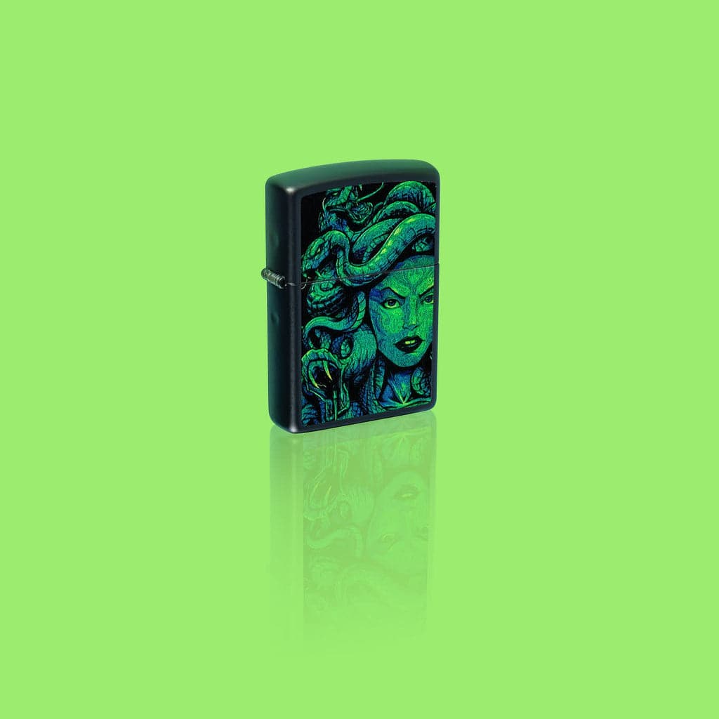 Zippo 48609 218 Medusa Design Black Matte Windproof Lighter - OUTBACK