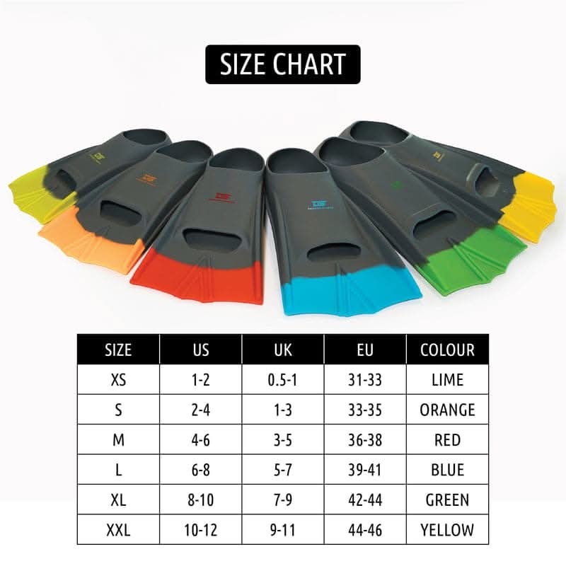 DS Speed Fins Gray/Neon Green - UK 0.5-1 - Athletix.ae