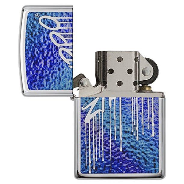 Zippo 29097 Fuzion Liquid Logo Street Chrome Windproof Lighter, Classic Model, Silver - OUTBACK