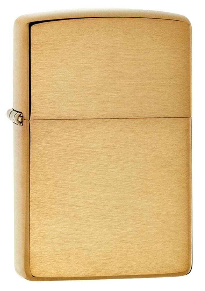 Zippo 168 Armor Brushed Brass Windproof Lighter, Armor Model, Brown - OUTBACK