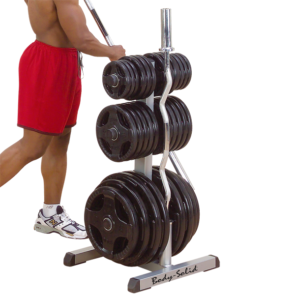 Body Solid Olympic Plate Tree & Bar Holder, GOWT - Athletix.ae