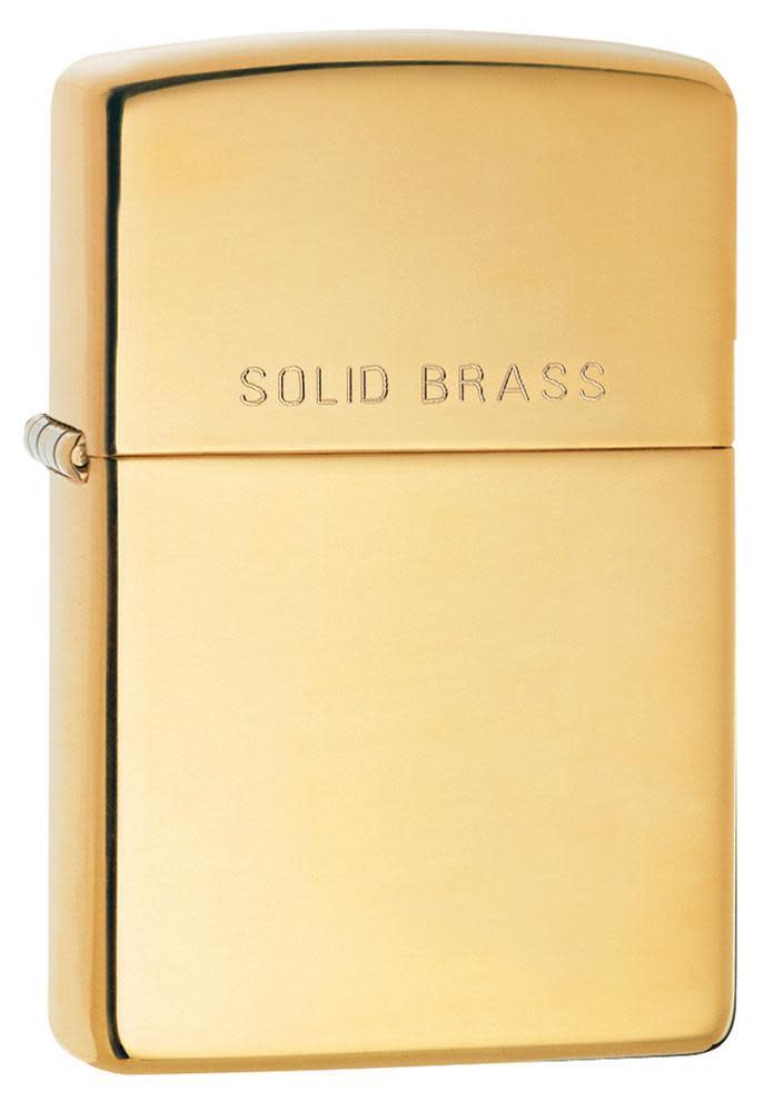 Zippo 254 Classic High Polish Solid Brass Windproof Lighter, Classic Model, Gold - OUTBACK