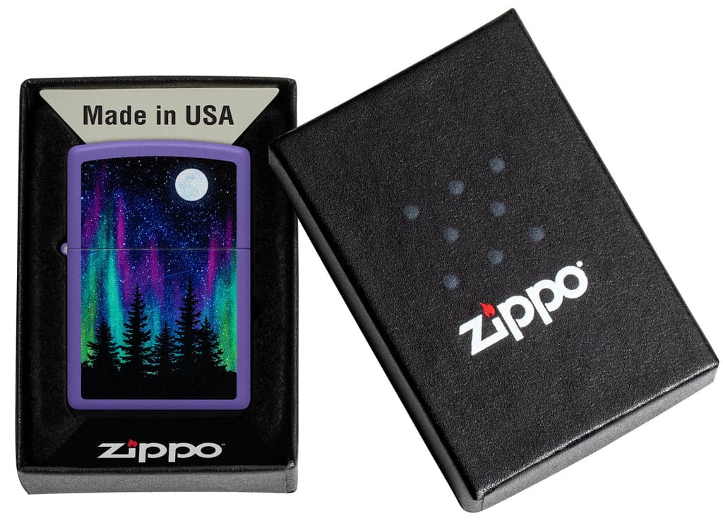 Zippo 48565 237 Northern Lights Design Purple Matte Windproof Lighter - OUTBACK