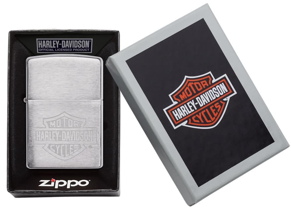 Zippo 200HD.H199 Harley Davidson Chrome Windproof Lighter, Classic Model, Silver - OUTBACK