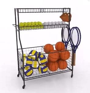 Multipurpose Sports Rack with Wheels (91cm x 42cm x 117cm) - Athletix.ae