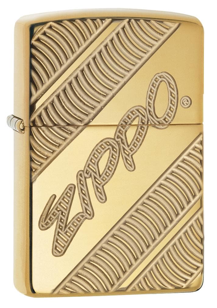 Zippo 29625 169 Zippo Coiled Armor High Polish Brass Windproof Lighter, Classic Model, Gold - OUTBACK