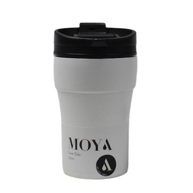 Moya "Low Tide" 250ml Travel Coffee Mug Black/White - OUTBACK