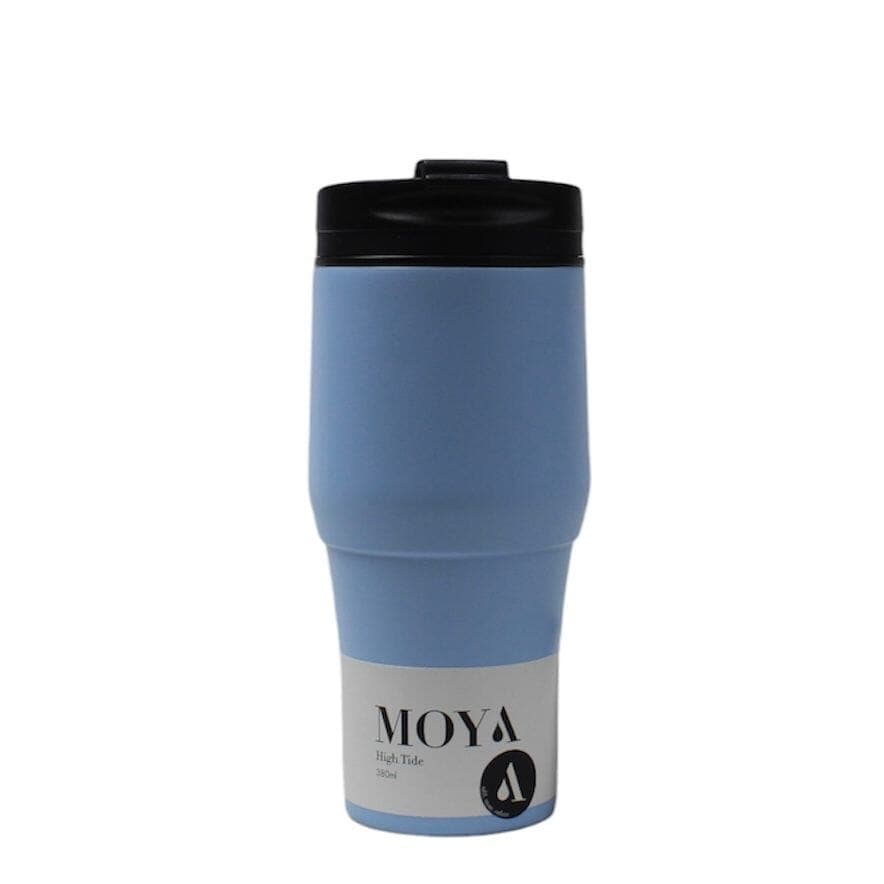 Moya "High Tide" 380ml Travel Coffee Mug Black/Powder Blue - OUTBACK