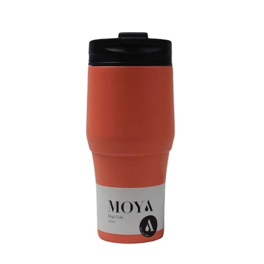 Moya "High Tide" 380ml Travel Coffee Mug Black/Coral - OUTBACK