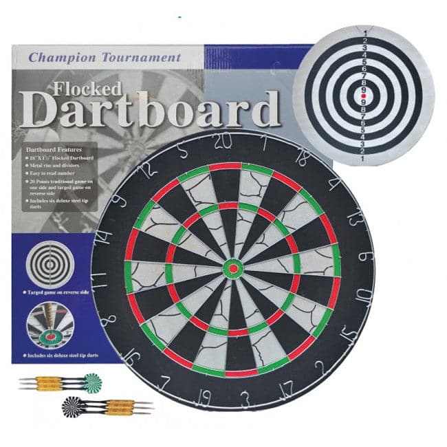 Harley Fitness Flocked Dartboard with 6 Darts - Athletix.ae