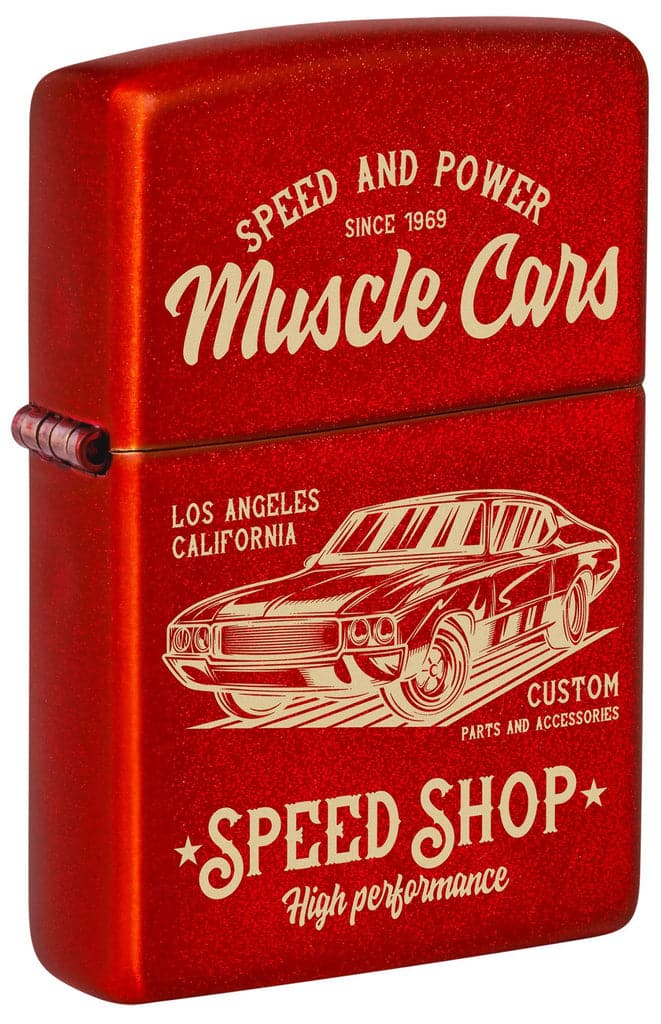 Zippo 48523 49475 Muscle Car Design Metallic Red Windproof Lighter - OUTBACK