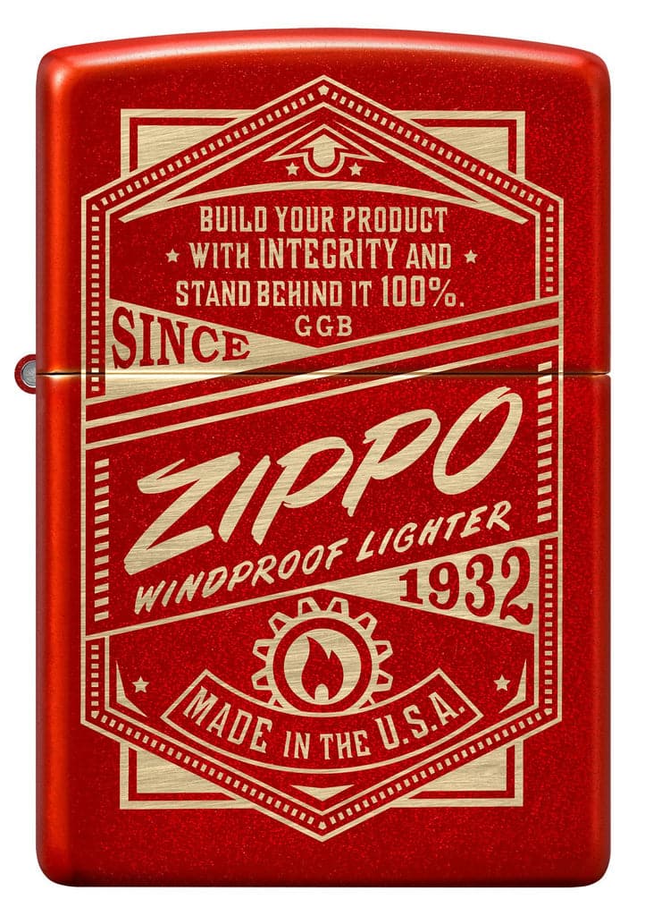 Zippo 48620 49475 Zippo It Works Design Metallic Red Windproof Lighter - OUTBACK