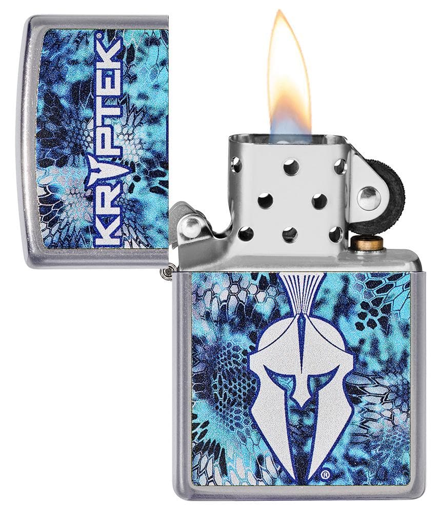 Zippo 49334 207 Kryptex Street Chrome Windproof Lighter, Classic Model, Silver - OUTBACK