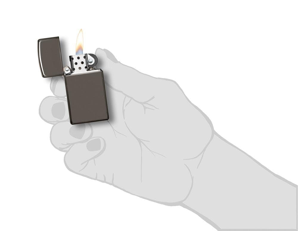 Zippo 20492 Slim Black Ice Windproof Lighter, Slim Model, Black - OUTBACK