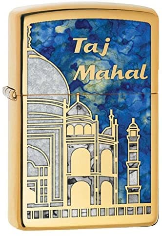 Zippo 29245 254B  Taj Mahal High Polish Brass Windproof Lighter, Classic Model, Gold - OUTBACK