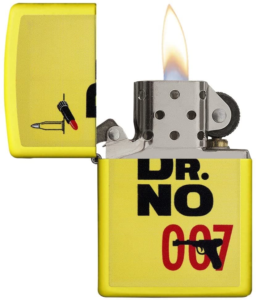 Zippo 29565 24839 James Bond Dr.NO 007 Yellow Matte Windproof Lighter, James Bond Model, Yellow - OUTBACK