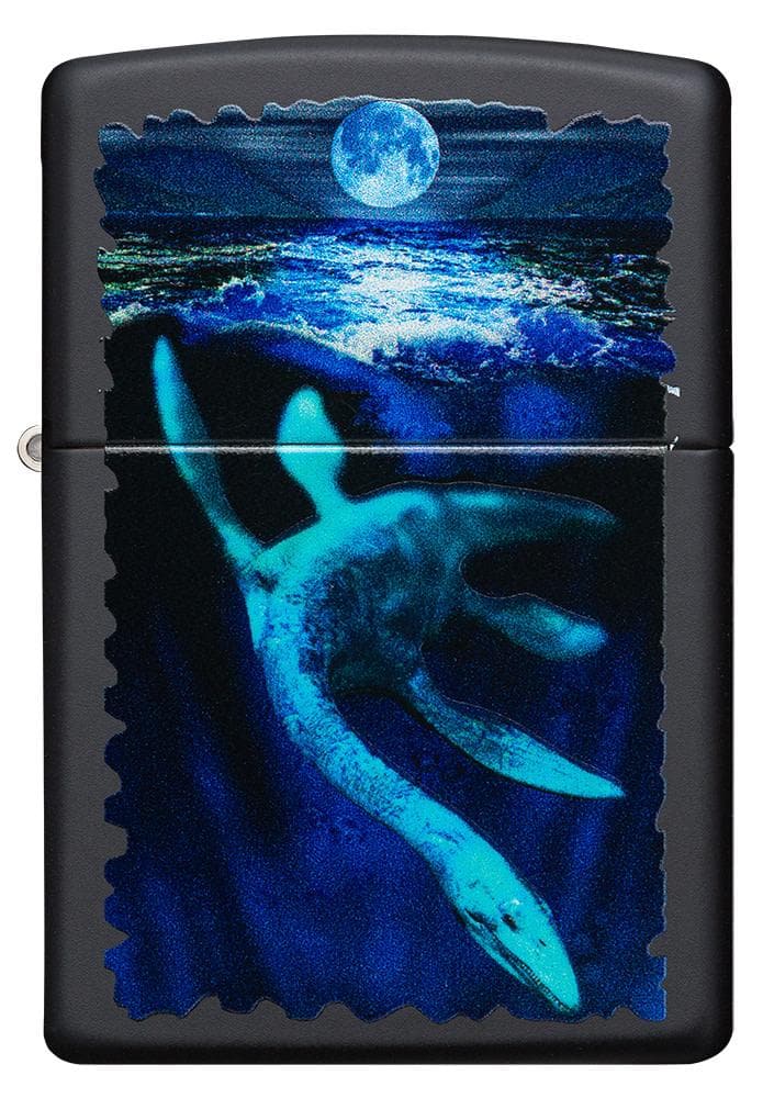 Zippo 49697 218 Black Light Loch Ness Design Black Matte Windproof Lighter - OUTBACK