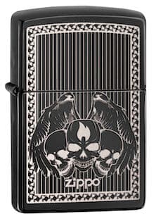 Zippo 28678 Zippo Skulls Black Matte Windproof Lighter, Classic Model, Black - OUTBACK