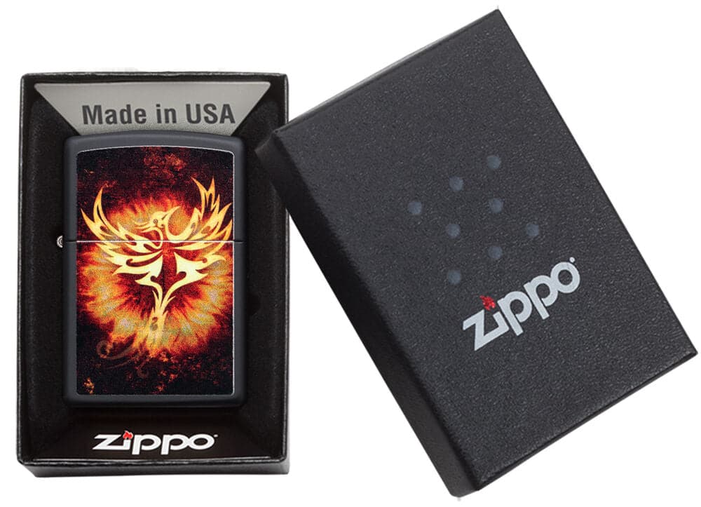 Zippo 29866 Phoenix Design 2 Windproof Lighter, Classic Model, Black - OUTBACK