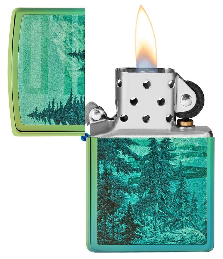 Zippo 49461 49191 Mountain Design High Polish Teal Windproof Lighter, Classic Model, Multi-colour - OUTBACK