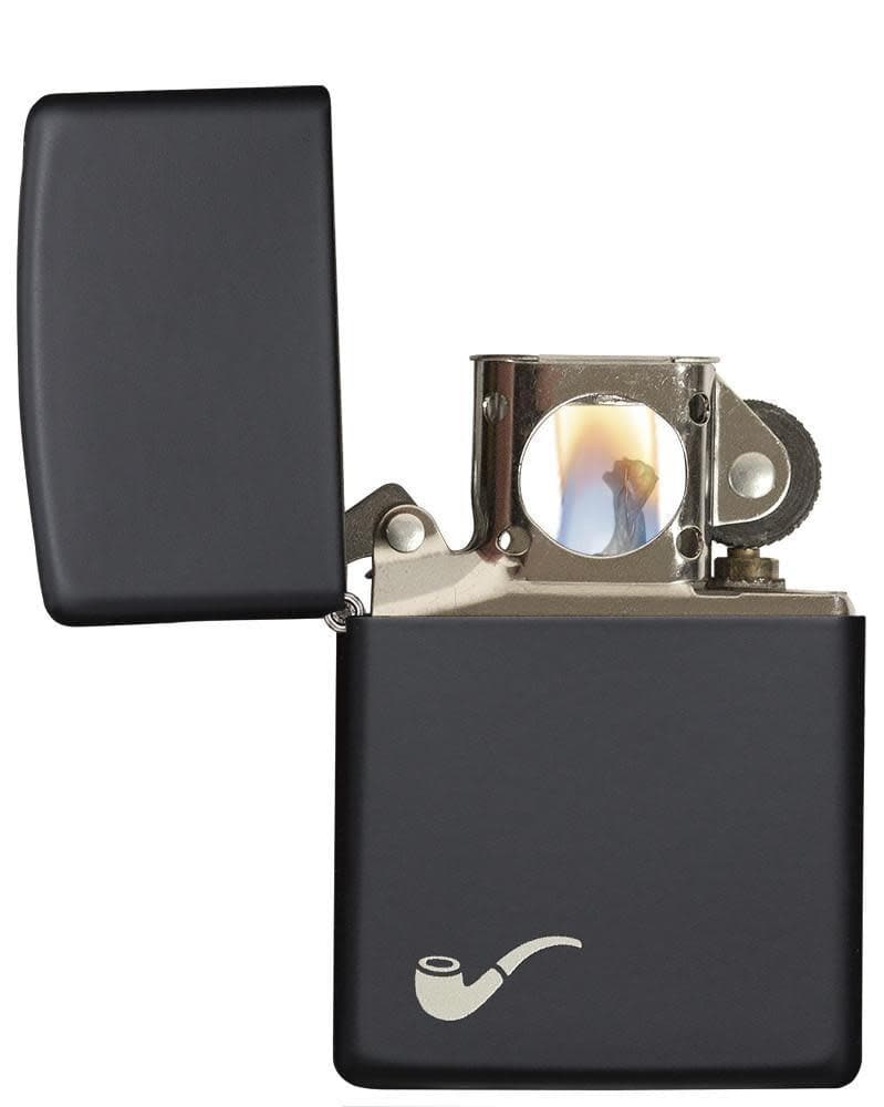 Zippo 218PL Pipe Black Matte Windproof Lighter, Classic Model, Black - OUTBACK