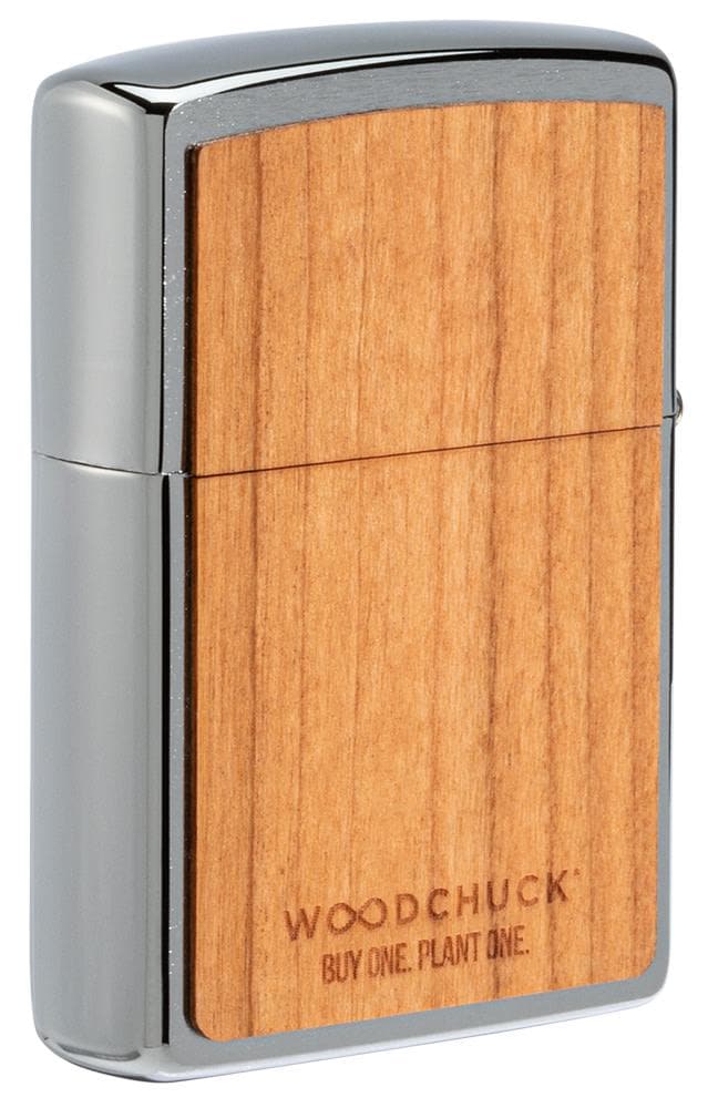 Zippo 49707 200 WOODCHUCK USA Cherry Tiger Head Emblem Brushed Chrome Windproof Lighter - OUTBACK