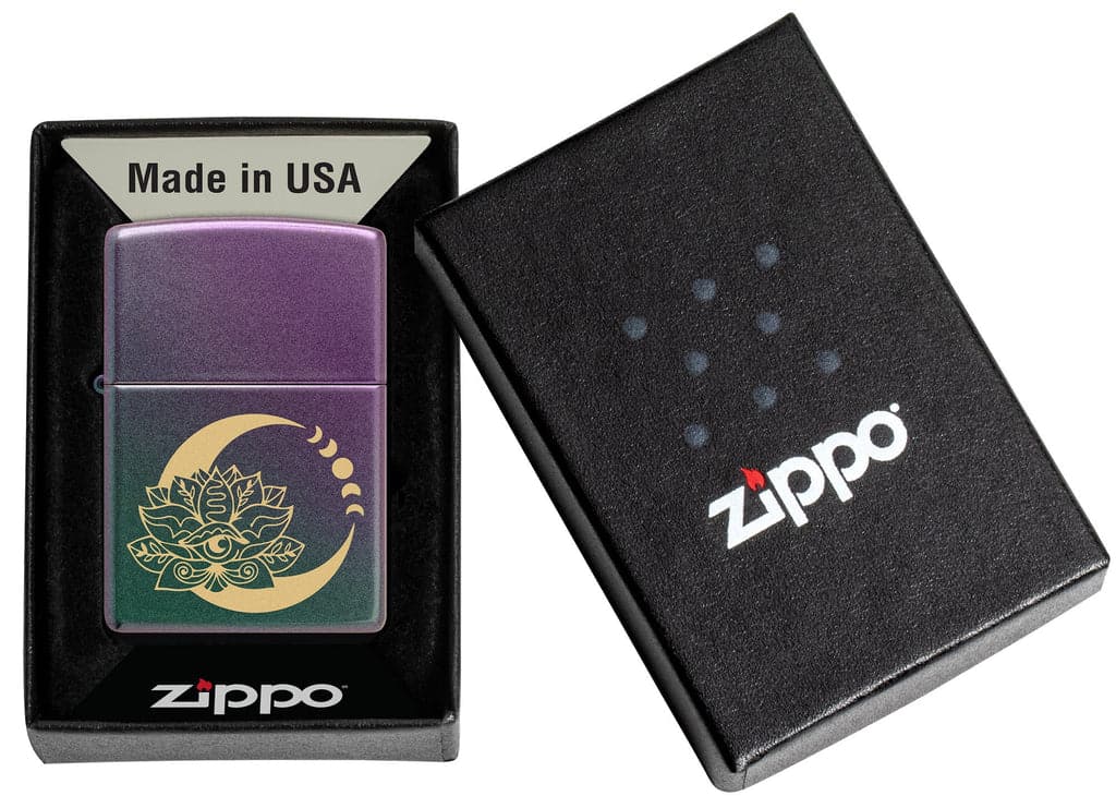 Zippo 48587 49146 Lotus Moon Design Iridescent Windproof Lighter - OUTBACK