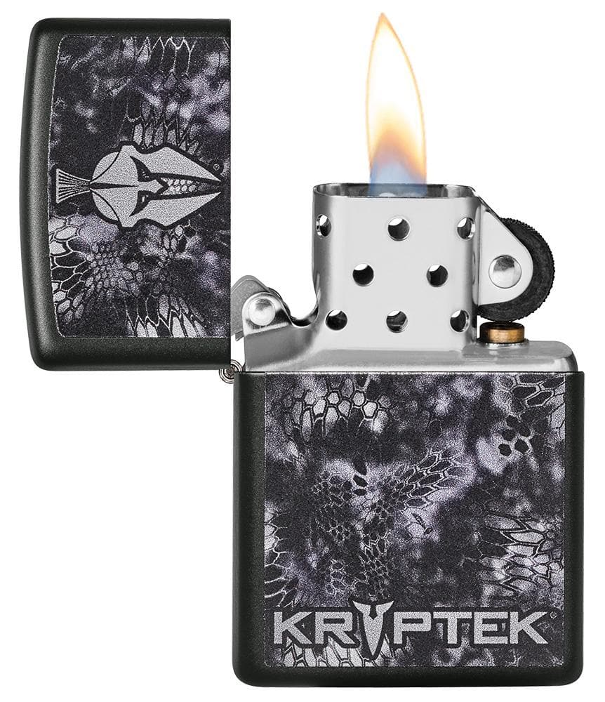 Zippo 49333 218 Kryptek Black Matte Windproof Lighter, Classic Model, Black - OUTBACK