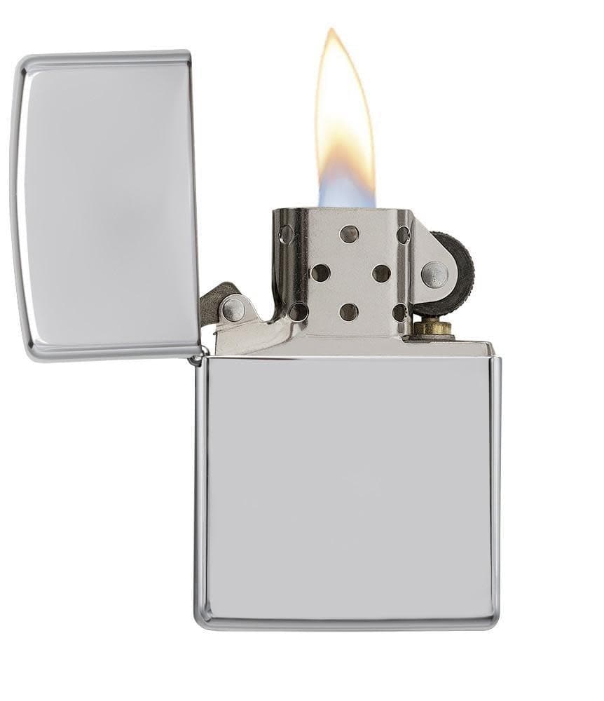 Zippo 167 Classic Armor High Polish Chrome Windproof Lighter, Classic Model, Silver - OUTBACK